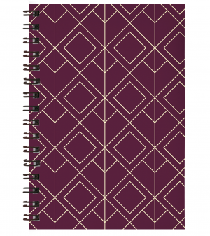 Caderno Universitário 016 Capa Dura em Papel Paraná / Miolo no 75grs 27,5 x 20 cm Miolo 1x1 | Capa 4x0 Capa UV Total Encadernação Wire-o 100 folhas (Não personalizamos o miolo).