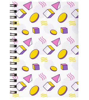 Caderno Universitário 043 Capa Dura em Papel Paraná / Miolo no 75grs 27,5 x 20 cm Miolo 1x1 | Capa 4x0 Capa UV Total Encadernação Wire-o 100 folhas (Não personalizamos o miolo).