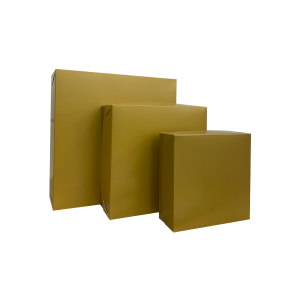 Caixa Ouro Quadrada Simples - Kit c/ 10 un Papel Duplex 300gr / 350gr Tamanhos P, M e G 4x0   Kit c/ 10 unidades