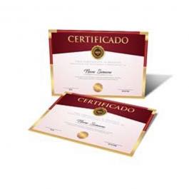 Certificado A4 Papel Offset 240gr 4x0 Papel Offset 240gr A4 (21x29,7cm) 4x0  Cores  Corte Reto 